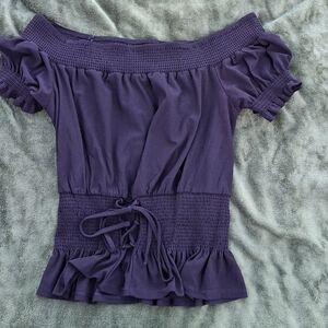 Sweet Wanderer Purple Off-Shoulder Top